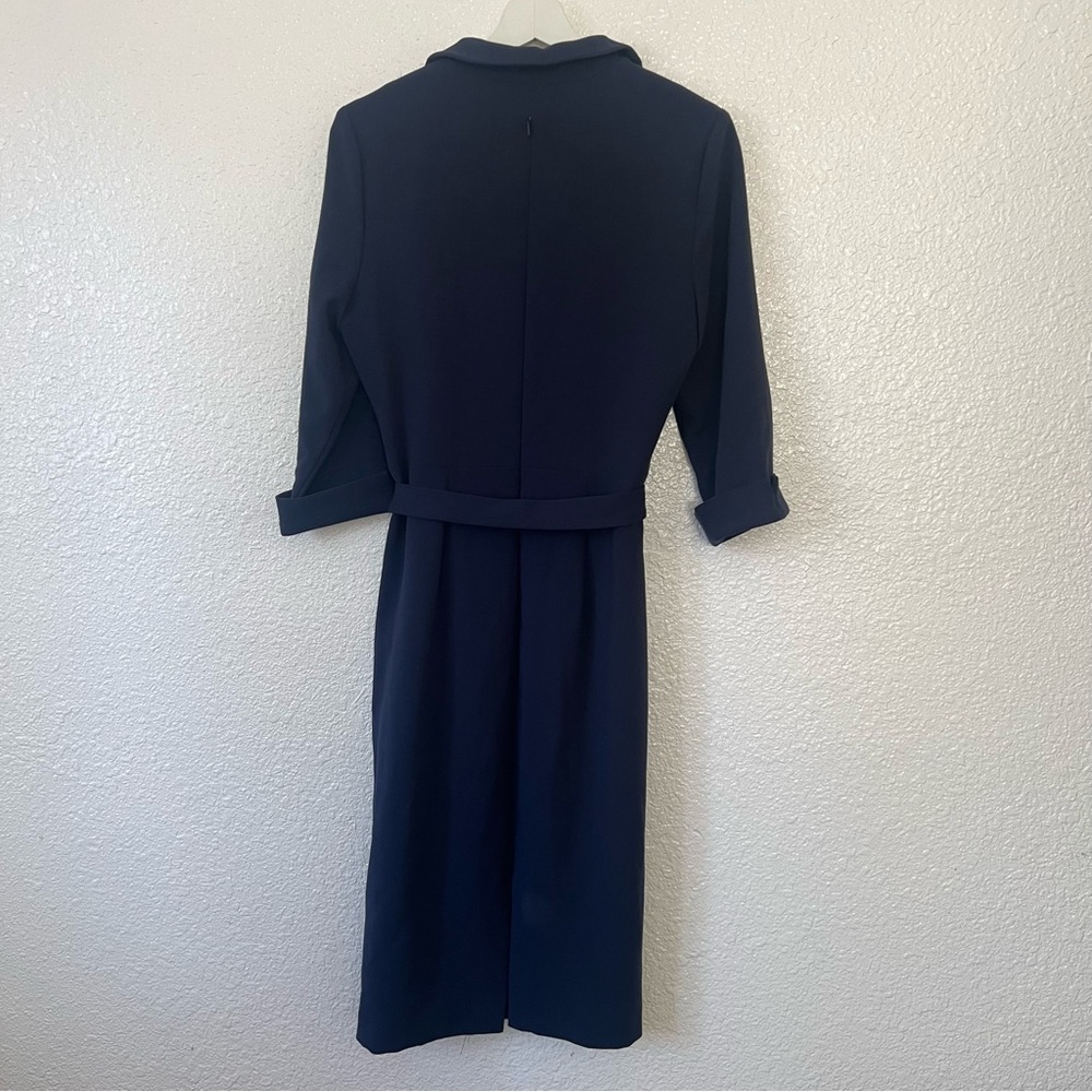 Black Halo Madeline sheath  3/4 sleeves Navy Blue dress 8 - Picture 5 of 11
